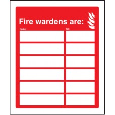 Fire Wardens Are (6 Names and Numbers)