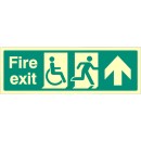 Disabled Fire Exit - Arrow Up / Straight On