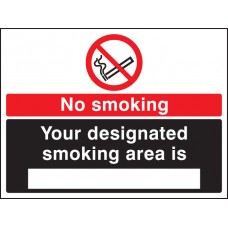 No Smoking Designated Smoking Area Is (White / Black)