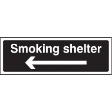Smoking Shelter Left Arrow (White / Black)