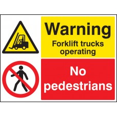 Warning - Forklift Trucks Operating No Pedestrians