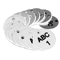 Engraved Valve Tags - White with Black Text