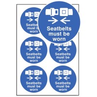 Seatbelts Must be Worn - Labels (Sheet of 6)