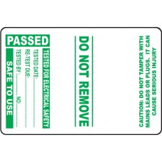 Roll of 100 PAT Test Cable Wrap Labels - Passed - 75 x 50mm