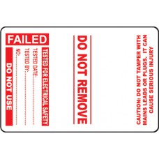 Roll of 100 PAT Test Cable Wrap Labels - Failed - 75 x 50mm