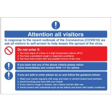 Attention All Visitors Desktop Sign