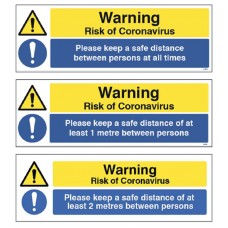 Warning - Please Keep a Safe Distance - Floor Graphic - 0 / 1m / 2m Options