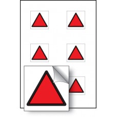 6 x Red Triangle Vibration Safety - 25 x 25mm