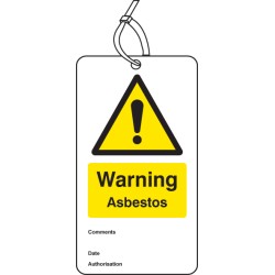 Warning - Asbestos - Double Sided Safety Tag (Pack of 10)