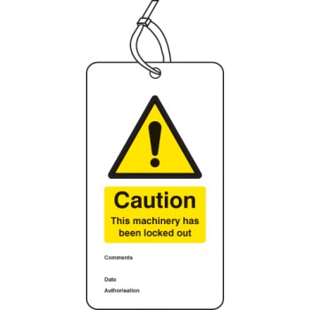 Lockout Tag - Caution - this Machinery Has Been Locked Out (Pack of 10)