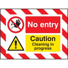 Door Screen Sign - No Entry Caution - Cleaning in Progress