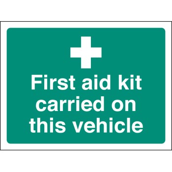 First Aid Kit Carried On this Vehicle - Window Sticker