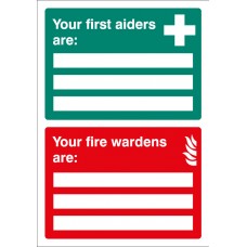 First Aiders / Fire Wardens Are - Adapt-a-Sign