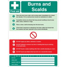 First Aid Burns and Scalds Wall Panel