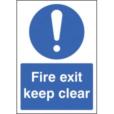 A4 Fire Exit Keep Clear