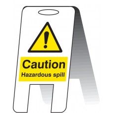 Caution - Hazardous Spill - Self Standing Folding Sign