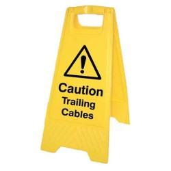 Caution - Trailing Cables - Self Standing Floor Sign