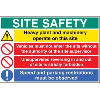 Site Safety - Heavy Plant - Vehicle Entry - No Unsupervised Reversing - Speed / Parking Restrictions